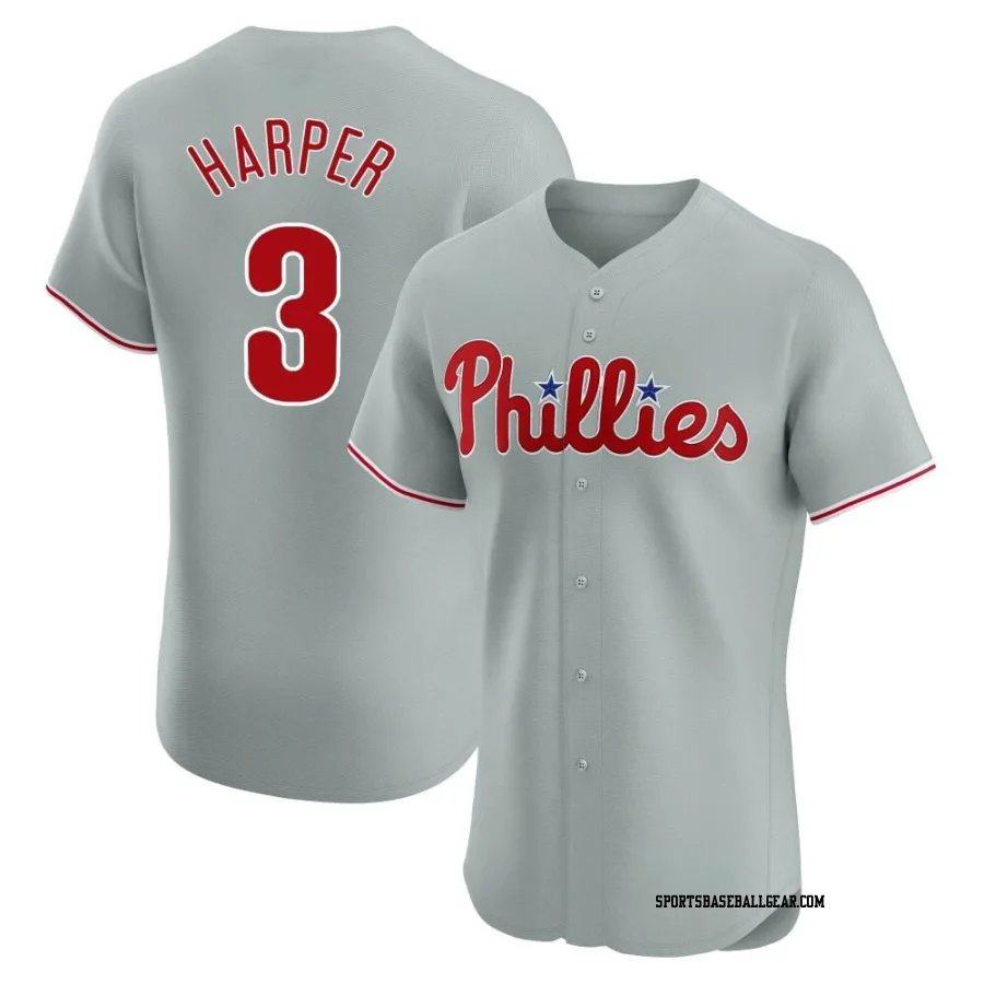 Bryce Harper Men's Philadelphia Phillies Gray Elite Road Jersey