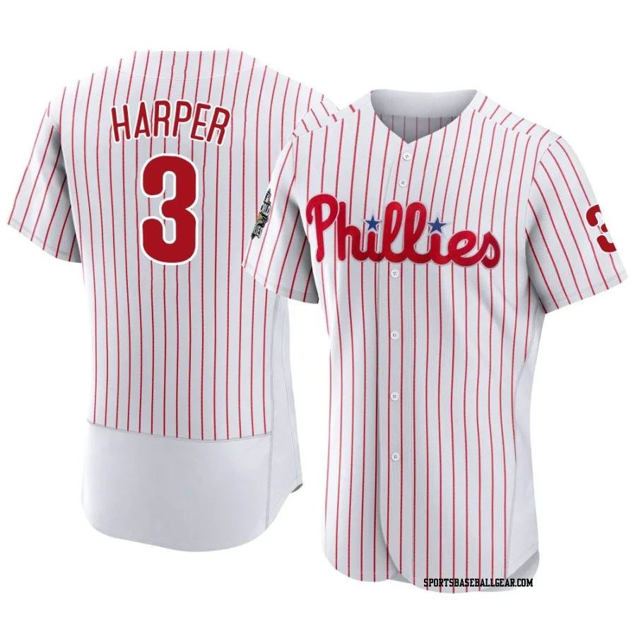 Bryce Harper Men's Philadelphia Phillies White Authentic 2022 World Series Home Jersey