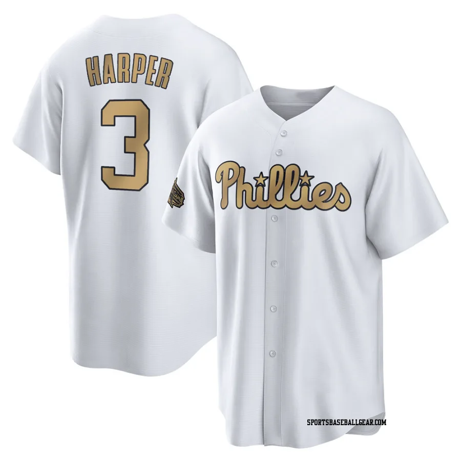 Bryce Harper Men's Philadelphia Phillies White Game Replica 2022 All-Star Jersey