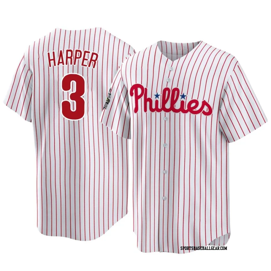 Bryce Harper Men's Philadelphia Phillies White Replica 2022 World Series Home Jersey