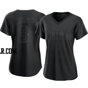 Bryce Harper Women's Philadelphia Phillies Black Authentic Pitch Fashion Jersey