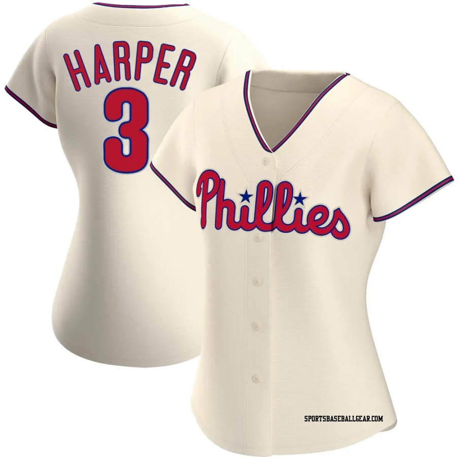 Bryce Harper Women's Philadelphia Phillies Cream Authentic Alternate Jersey