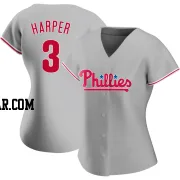 Bryce Harper Women's Philadelphia Phillies Gray Authentic Road Jersey