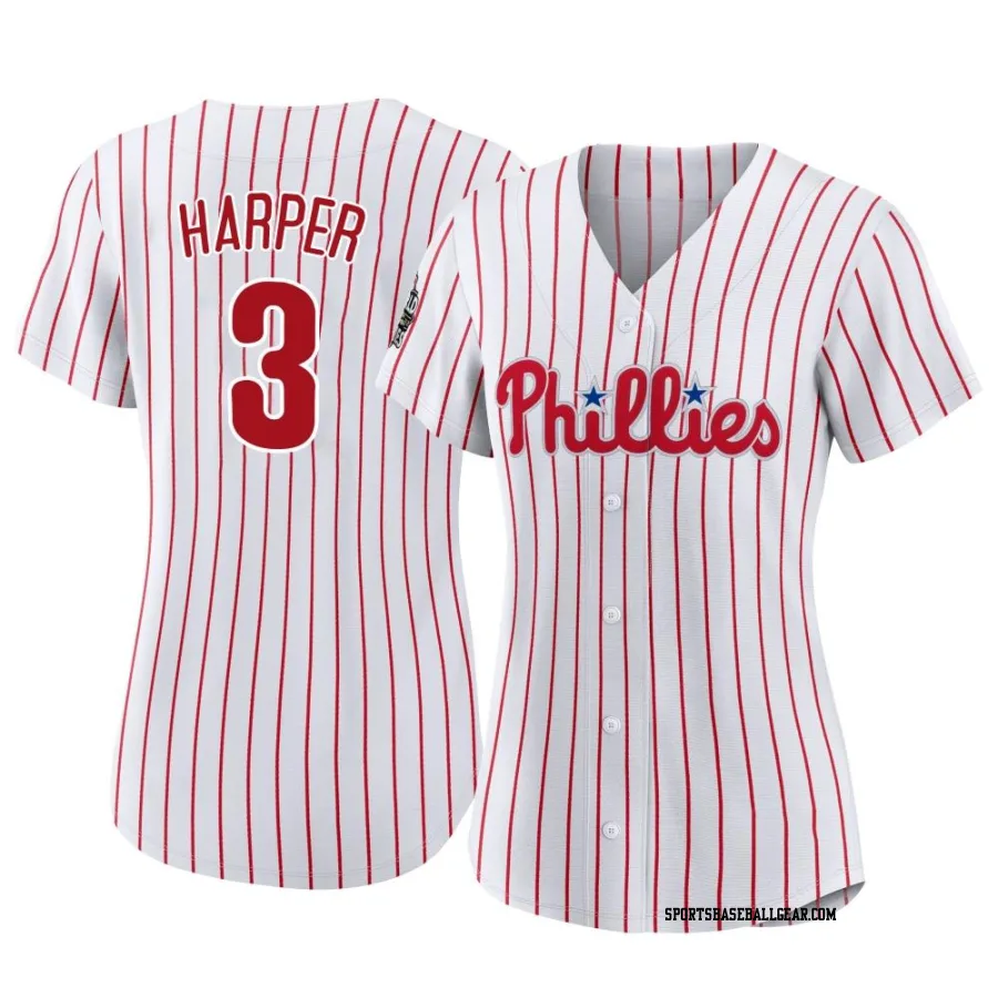 Bryce Harper Women's Philadelphia Phillies White Authentic 2022 World Series Home Jersey