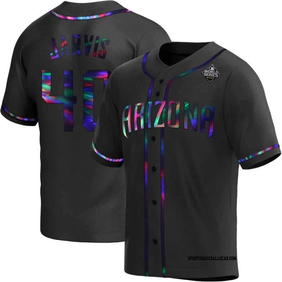 Bryce Jarvis Men's Arizona Diamondbacks Black Holographic Replica Alternate 2023 World Series Jersey