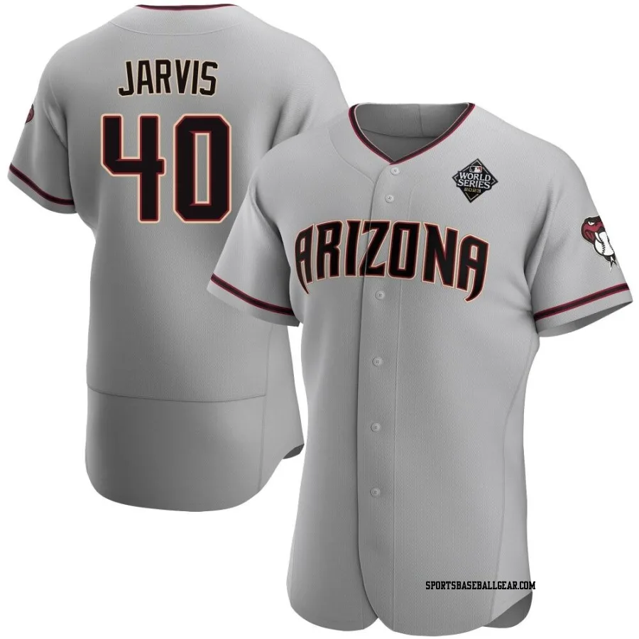 Bryce Jarvis Men's Arizona Diamondbacks Gray Authentic Road 2023 World Series Jersey