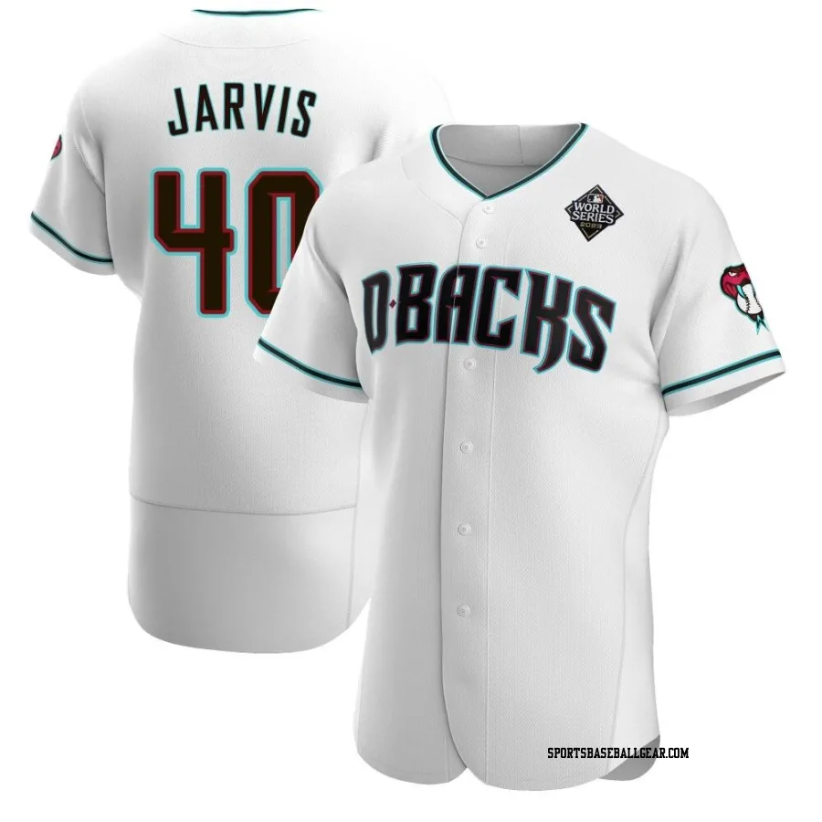 Bryce Jarvis Men's Arizona Diamondbacks White Authentic Teal Alternate 2023 World Series Jersey