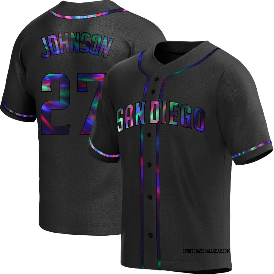 Bryce Johnson Men's San Diego Padres Black Holographic Replica Alternate Jersey