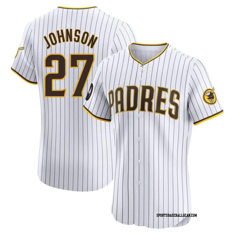 Bryce Johnson Men's San Diego Padres White Elite Home Patch Jersey