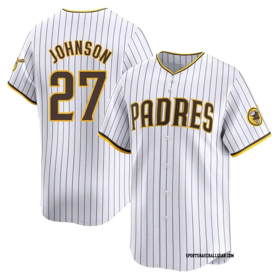 Bryce Johnson Men's San Diego Padres White Limited Home Jersey