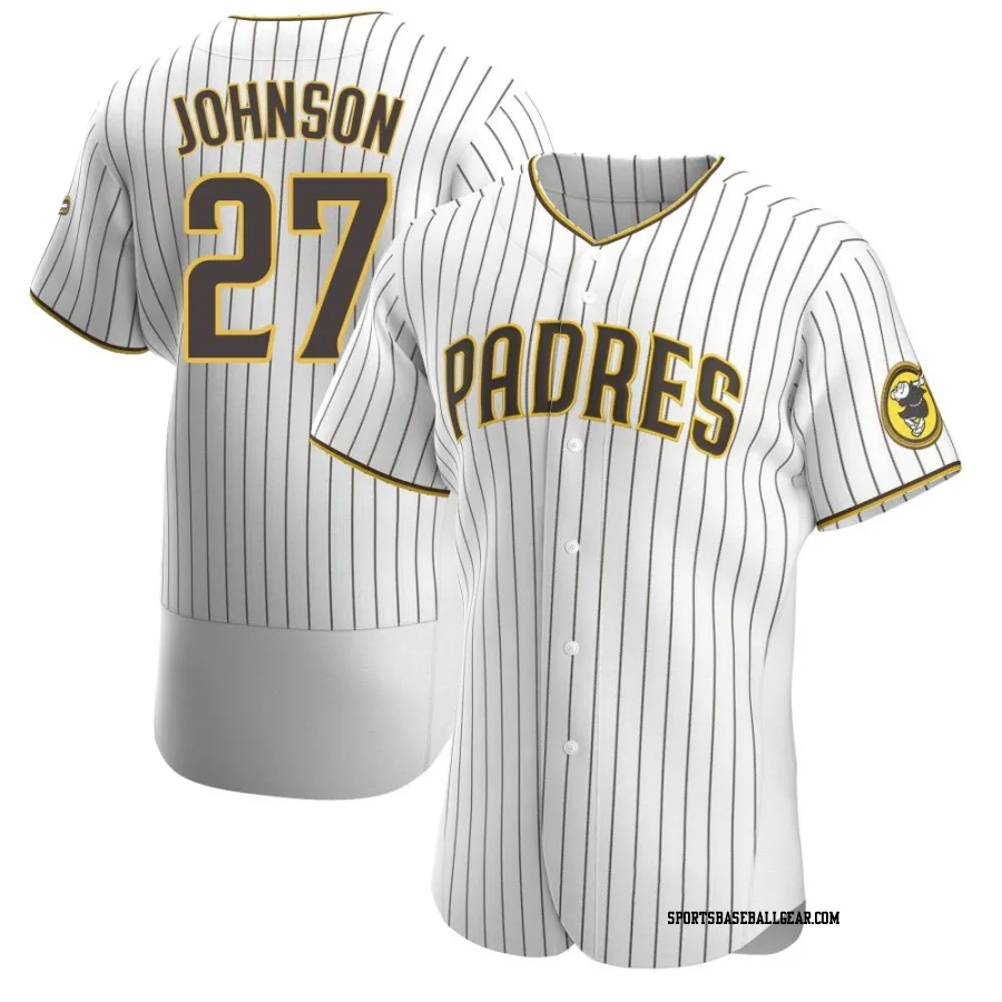 Bryce Johnson Men's San Diego Padres White/Brown Authentic Home Jersey