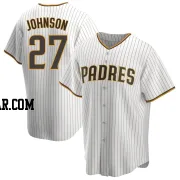 Bryce Johnson Men's San Diego Padres White/Brown Replica Home Jersey