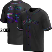 Bryce Johnson Men's San Francisco Giants Black Holographic Replica Alternate Jersey