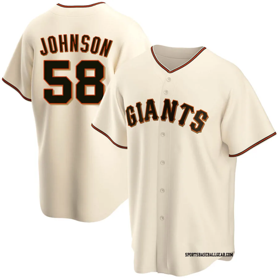 Bryce Johnson Men's San Francisco Giants Cream Replica Home Jersey