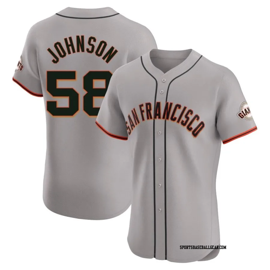 Bryce Johnson Men's San Francisco Giants Gray Elite Road Jersey