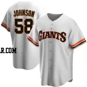 Bryce Johnson Men's San Francisco Giants White Replica Home Cooperstown Collection Jersey