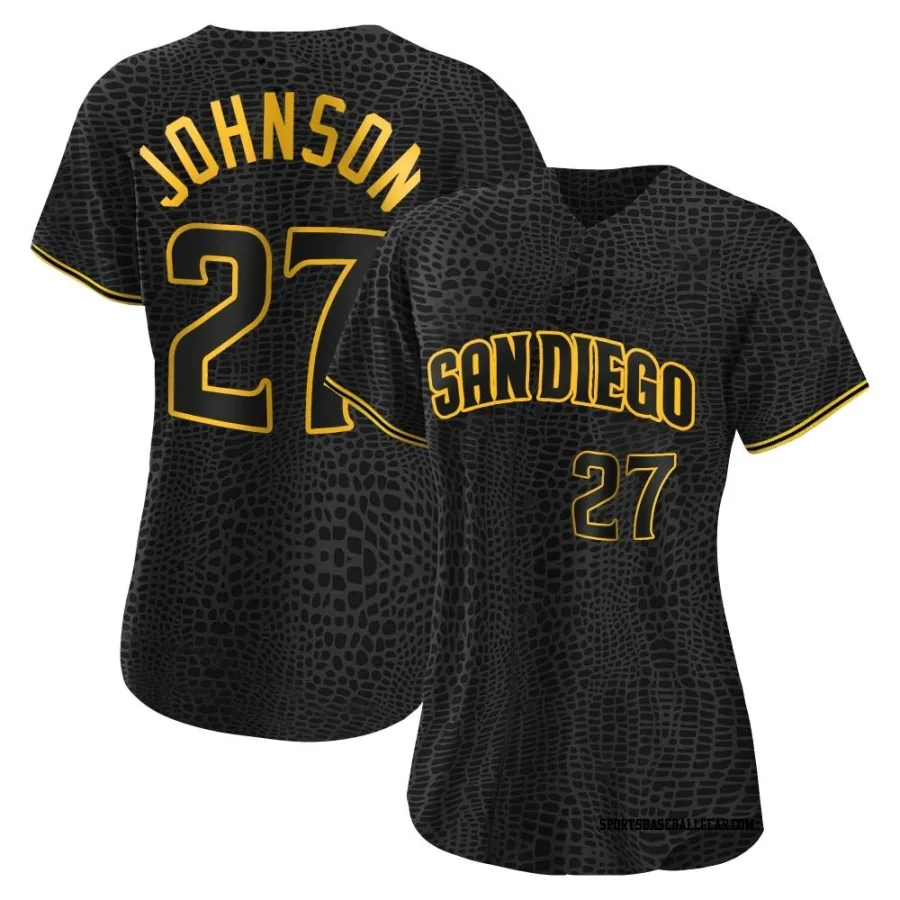 Bryce Johnson Women's San Diego Padres Black Authentic Snake Skin City Jersey