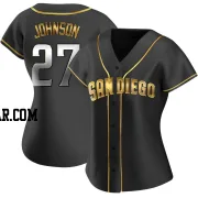 Bryce Johnson Women's San Diego Padres Black Golden Replica Alternate Jersey