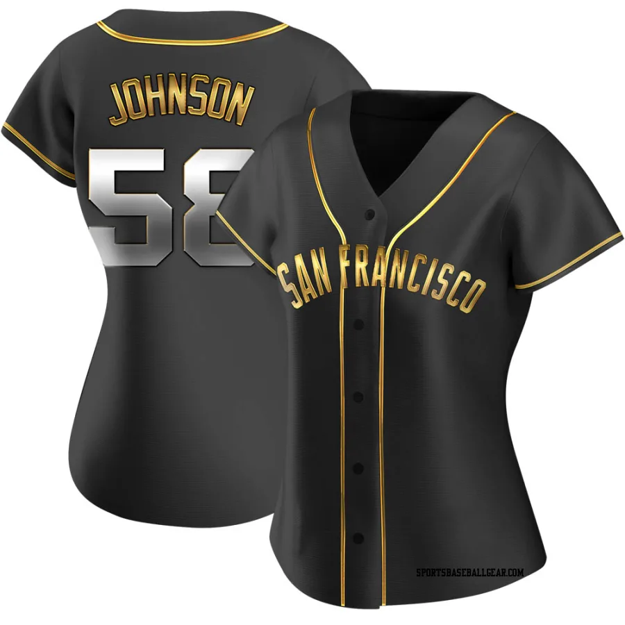 Bryce Johnson Women's San Francisco Giants Black Golden Replica Alternate Jersey