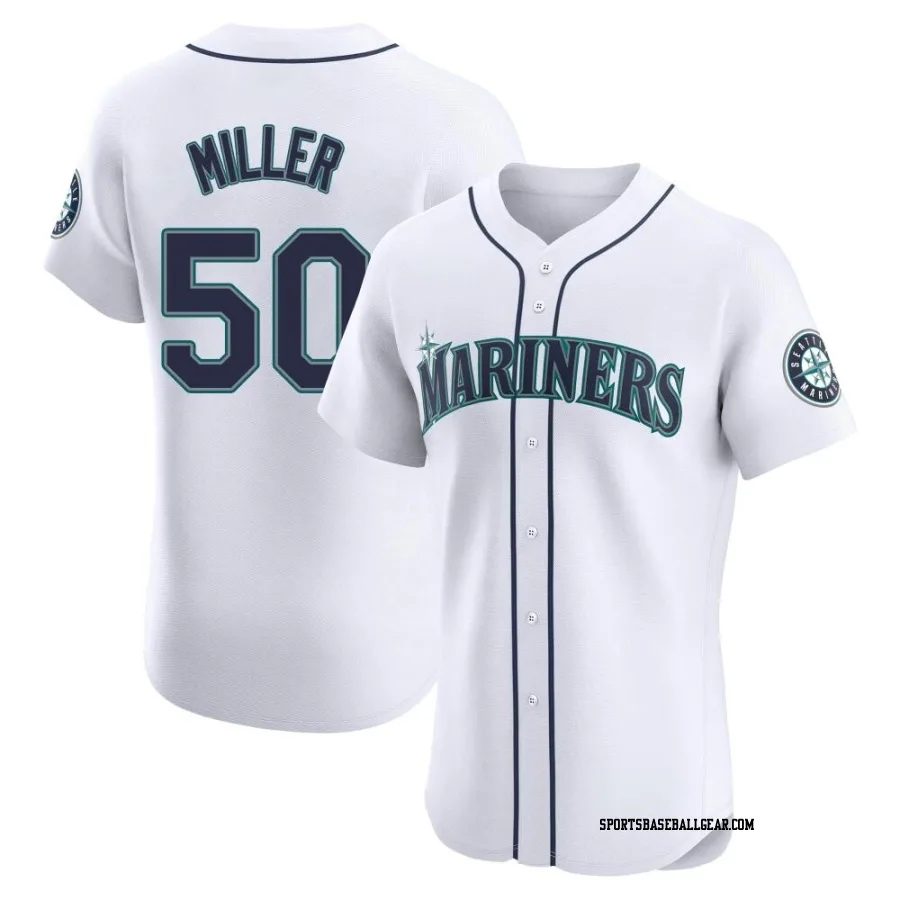 Bryce Miller Men's Seattle Mariners White Elite Home Jersey