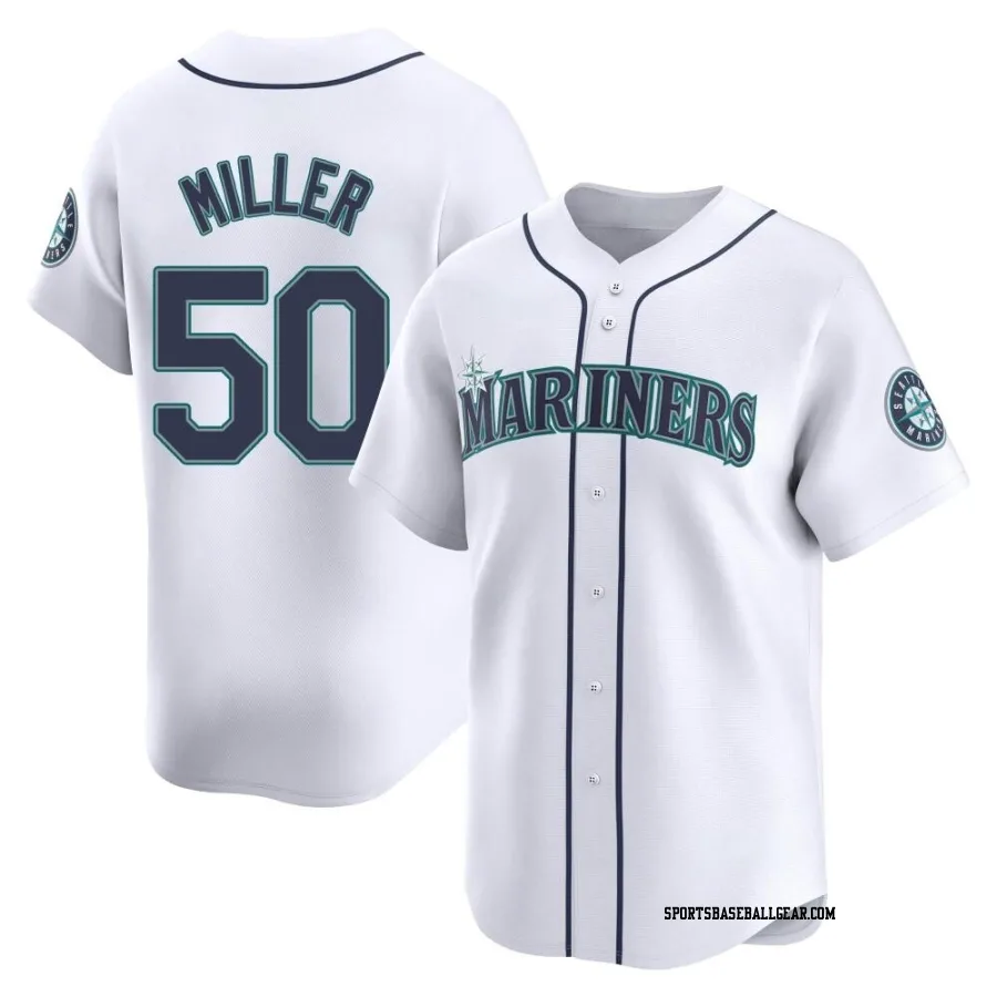 Bryce Miller Men's Seattle Mariners White Limited Home Jersey