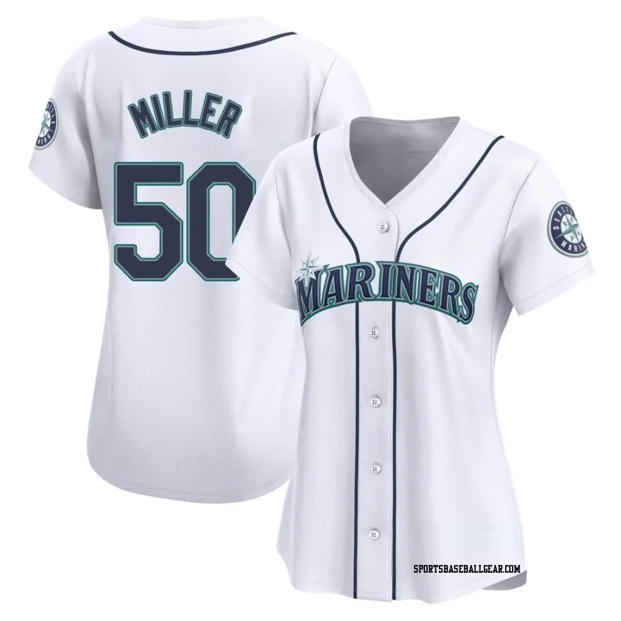 Bryce Miller Women's Seattle Mariners White Limited Home Jersey