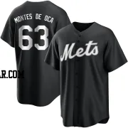 Bryce Montes de Oca Men's New York Mets Black/White Replica Jersey