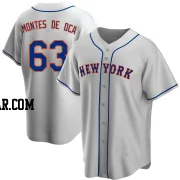 Bryce Montes de Oca Men's New York Mets Gray Replica Road Jersey