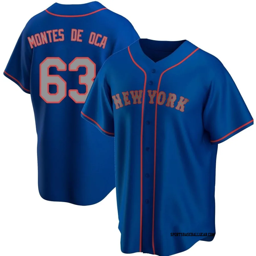 Bryce Montes de Oca Men's New York Mets Royal Replica Alternate Road Jersey