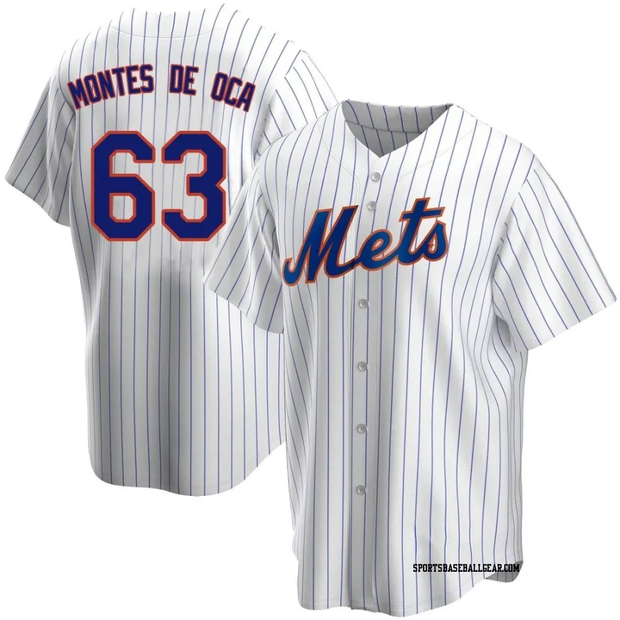 Bryce Montes de Oca Men's New York Mets White Replica Home Jersey