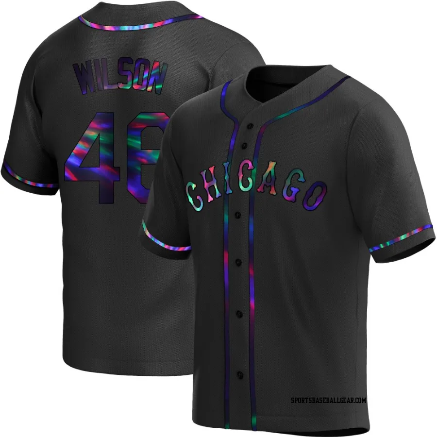 Bryse Wilson Men's Chicago White Sox Black Holographic Replica Alternate Jersey