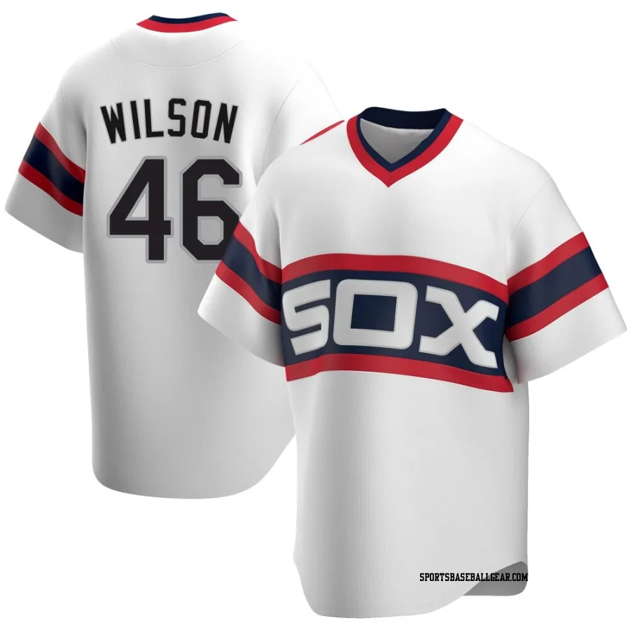 Bryse Wilson Men's Chicago White Sox White Replica Cooperstown Collection Jersey