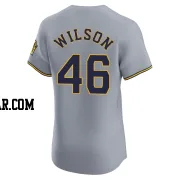 Bryse Wilson Men's Milwaukee Brewers Gray Elite Road Jersey