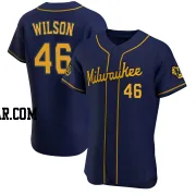 Bryse Wilson Men's Milwaukee Brewers Navy Authentic Alternate Jersey