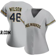 Bryse Wilson Women's Milwaukee Brewers Gray Authentic Road Jersey