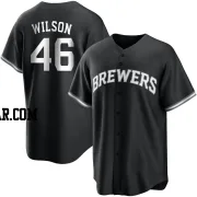 Bryse Wilson Youth Milwaukee Brewers Black/White Replica Jersey