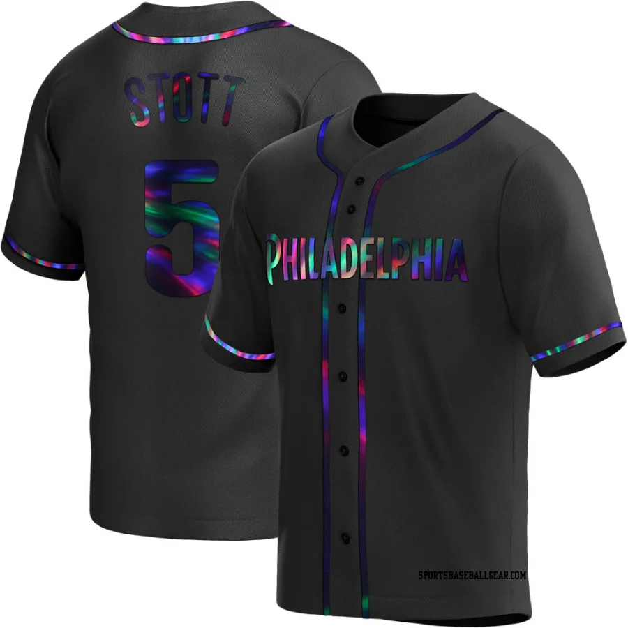 Bryson Stott Men's Philadelphia Phillies Black Holographic Replica Alternate Jersey