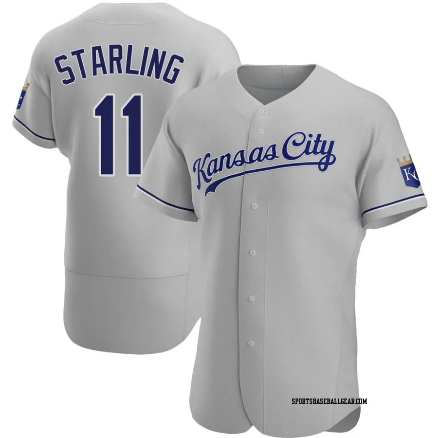 Bubba Starling Men's Kansas City Royals Gray Authentic Road Jersey