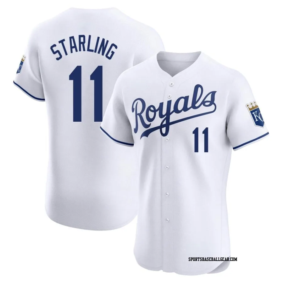 Bubba Starling Men's Kansas City Royals White Elite Home Jersey