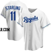 Bubba Starling Men's Kansas City Royals White Replica Home Jersey