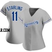 Bubba Starling Women's Kansas City Royals Gray Replica Road Jersey