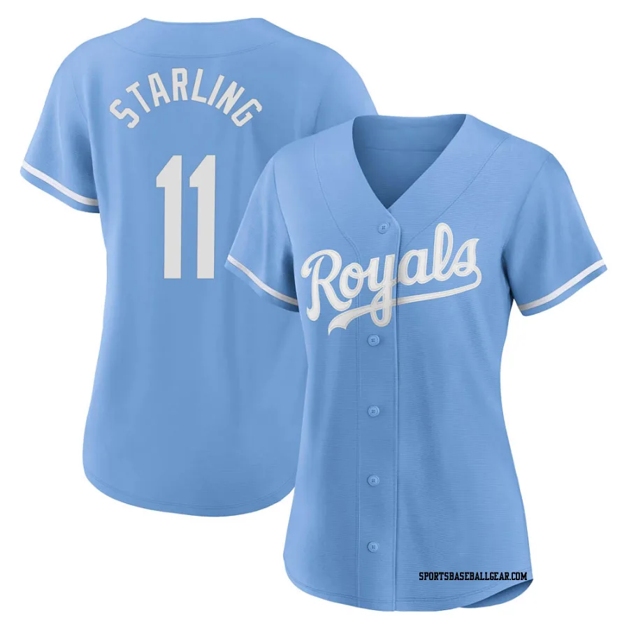 Bubba Starling Women's Kansas City Royals Light Blue Replica 2022 Alternate Jersey