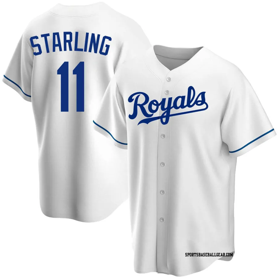 Bubba Starling Youth Kansas City Royals White Replica Home Jersey