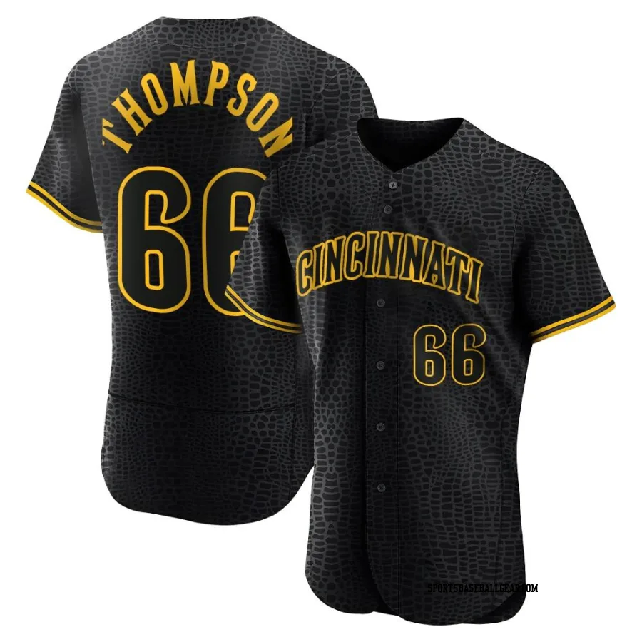 Bubba Thompson Men's Cincinnati Reds Black Authentic Snake Skin City Jersey