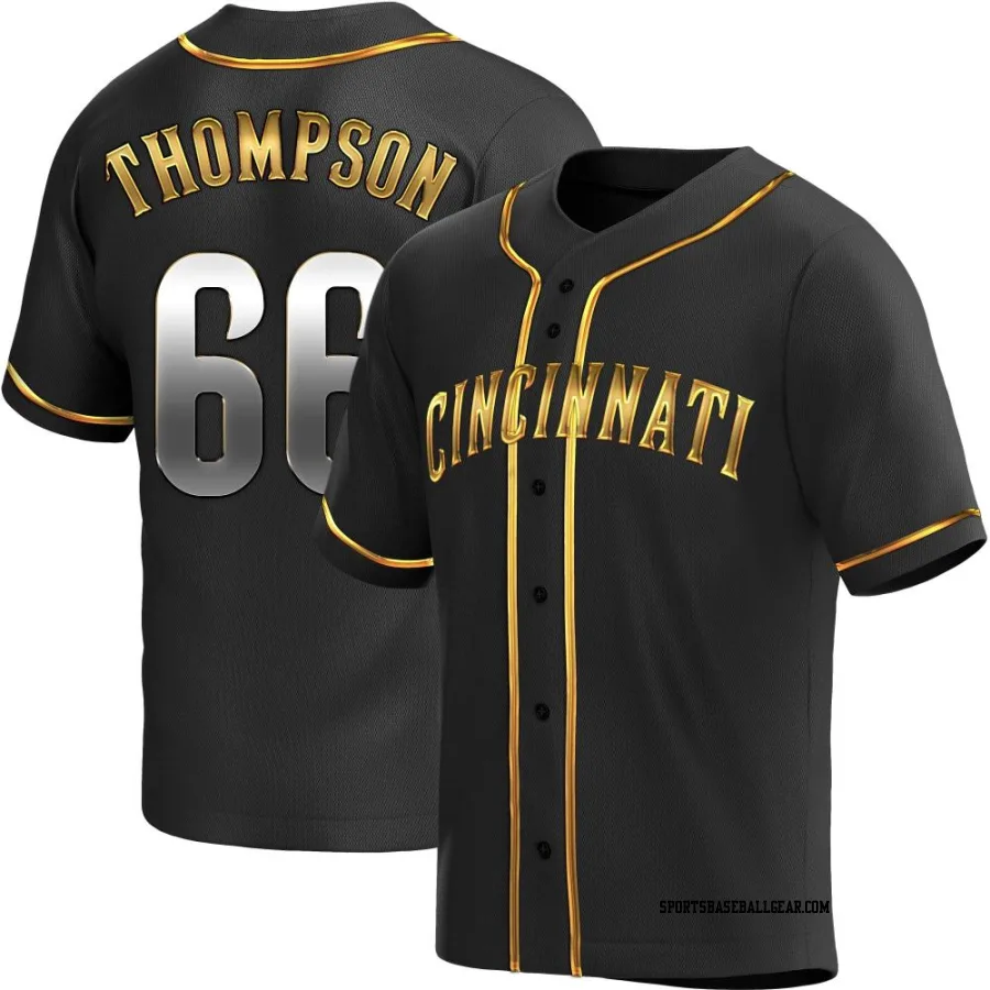 Bubba Thompson Men's Cincinnati Reds Black Golden Replica Alternate Jersey