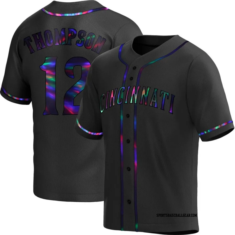 Bubba Thompson Men's Cincinnati Reds Black Holographic Replica Alternate Jersey