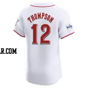 Bubba Thompson Men's Cincinnati Reds White Elite Home Patch Jersey