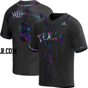 Bubba Thompson Men's Texas Rangers Black Holographic Replica Alternate 2023 World Series Jersey