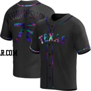 Bubba Thompson Men's Texas Rangers Black Holographic Replica Alternate Jersey