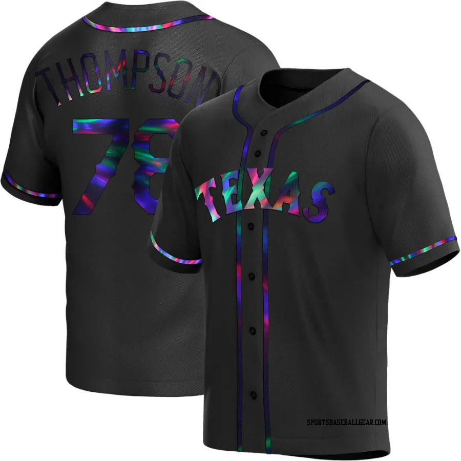 Bubba Thompson Men's Texas Rangers Black Holographic Replica Alternate Jersey